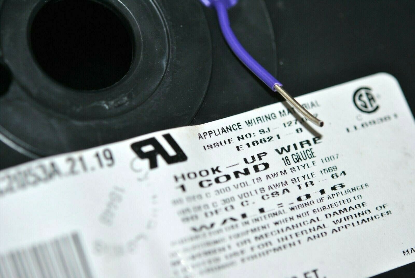 10meter - CAROL C2053A.21.19 Solid 16AWG 300V Hookup Wire UL1007 Purple