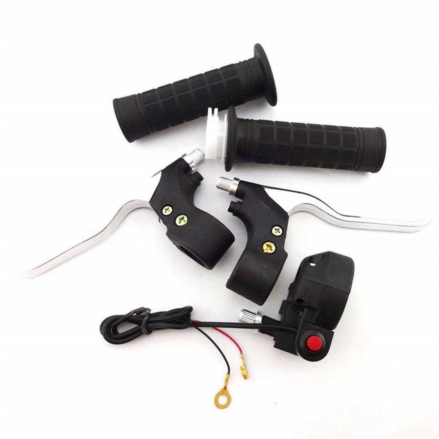 2PCS Pocket Mini Bike Hand Grips Kill Stop Switch Twist Throttle Brake Levers