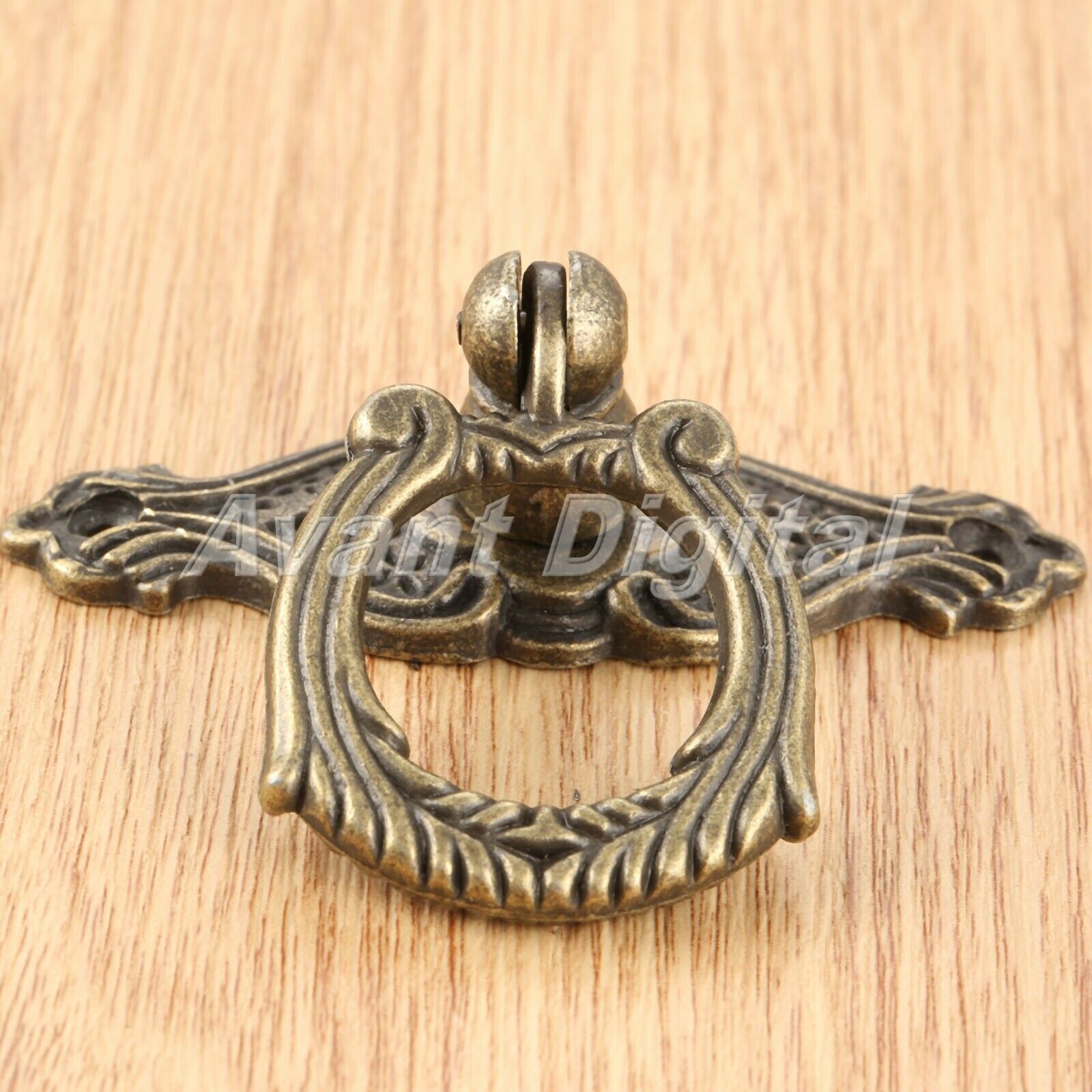 65*48mm Furniture Kitchen Cabinet Retro Pull Handle Jewelry Chest Ring Knob 1Pc