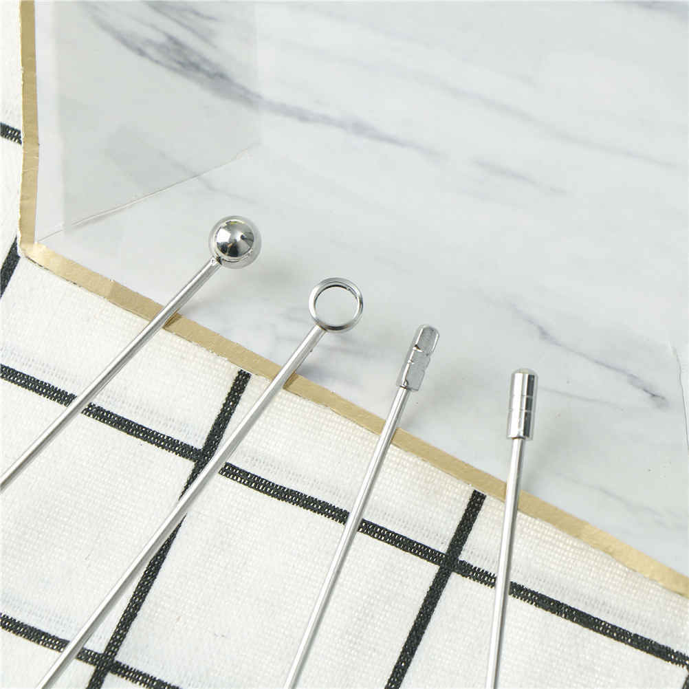 4 Kinds Stainless Steel Cocktail Wine Needle Fruit Toothpick Fork Kitchen .l8
