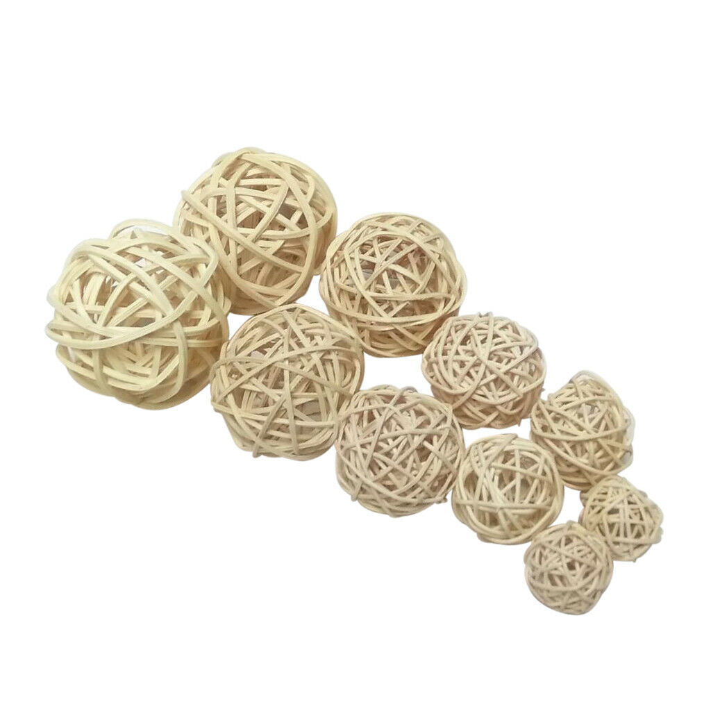 10Pcs     Rattan     Wicker     Ball     Photo     Props  ,   3  -  7cm     Home