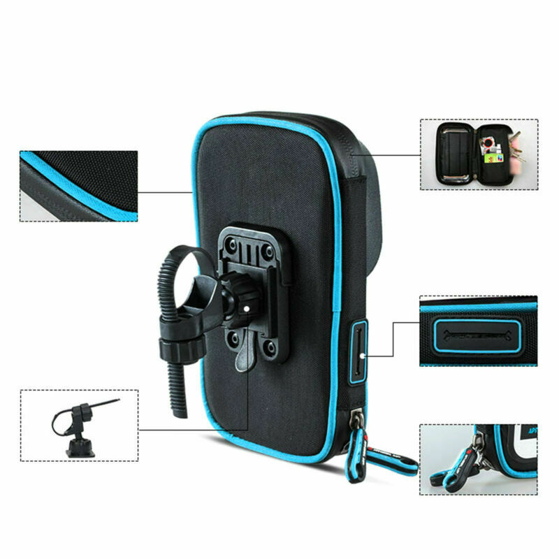 Waterproof Motorcycle Motorbike Scooter Mobile Phone Holder Bag Case Blue  B5