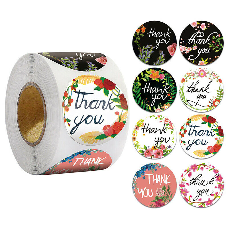 500pcs/roll flower Thank You Stickers Wedding Envelope Seals package Stic.l8