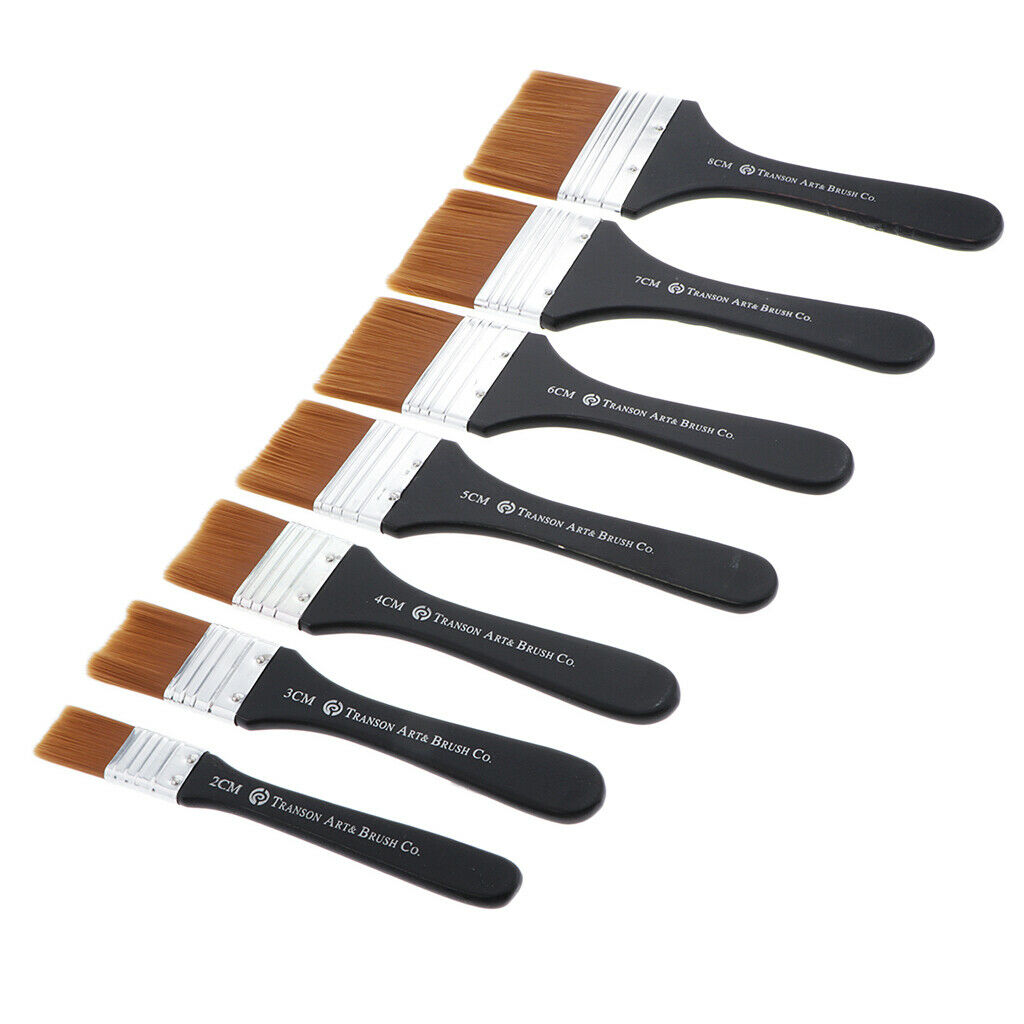 7x/Set Lot Kids Drawing Nylon Hair Brush Oil Wall Paint Brushes Brush Tool