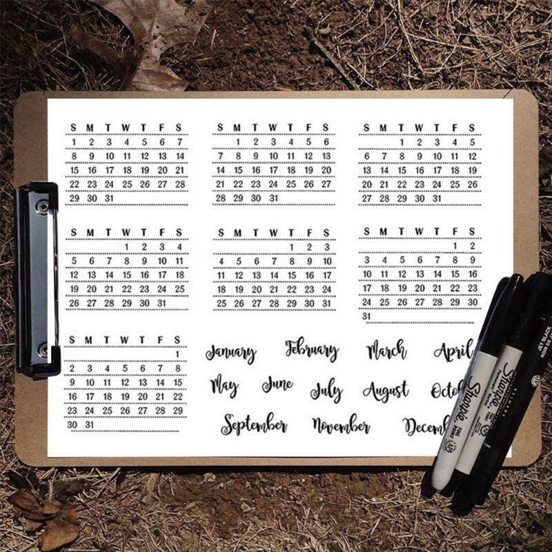 Week And Month Style Calendar DIY Silicone Clear Stamp Cling Seal Scrapbook