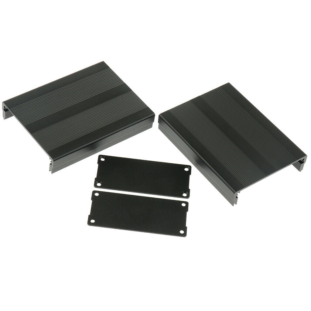 Extruded Aluminium Enclosure PCB Cooling Flat Box Case DIY 100x76x35mm Black