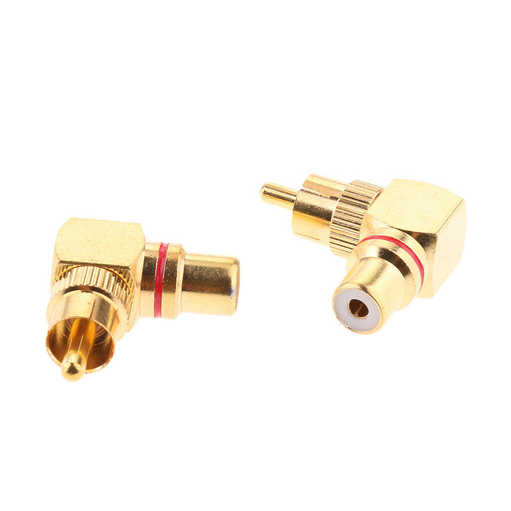 Right Angle Audio Video RCA/Phono Male to Female Adapter Connector 90 Degree