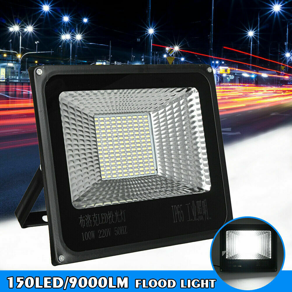 LED Flood Light 100W Landscape Spotlight Garden Yard Garage Outdoor Wall Lamp