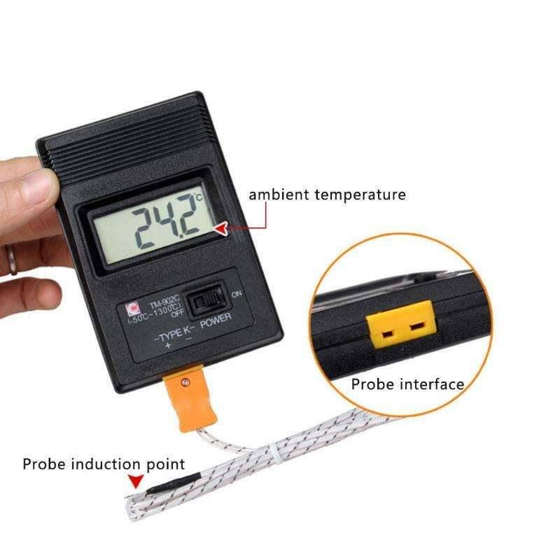 TM-902C Temperature Meter K Type LCD Digital Thermometer Thermocouple Probe 1300