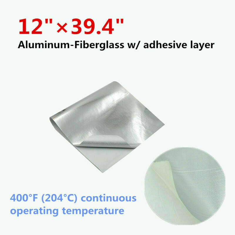 Auto Car ATV Exhaust Engine Heat Shield Barrier Aluminum -Fiberglass 12" x 39.4"