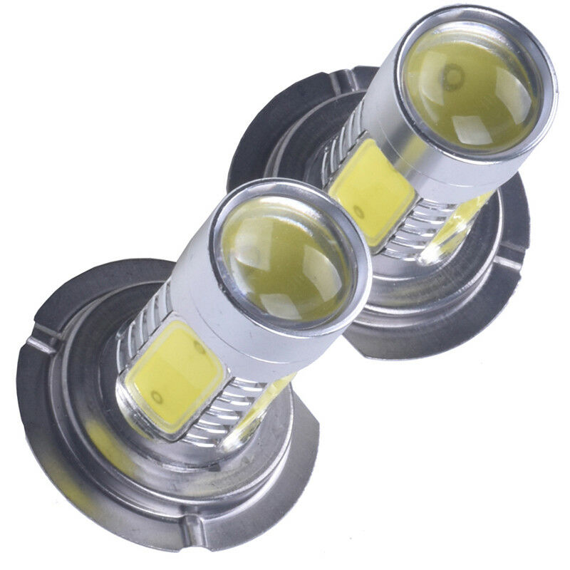 2x White H7 LED For Hyundai Genesis Sonata Veloster Daytime Running Lights