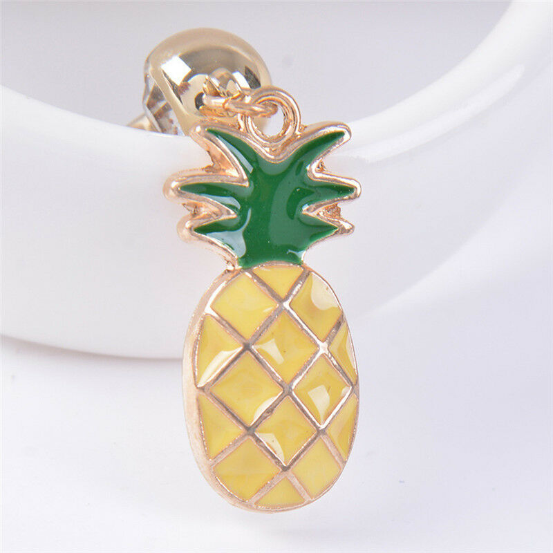 Crystal Rhinestone Pineapple Navel Belly Button Ring Bar Body Piercing SR.l8