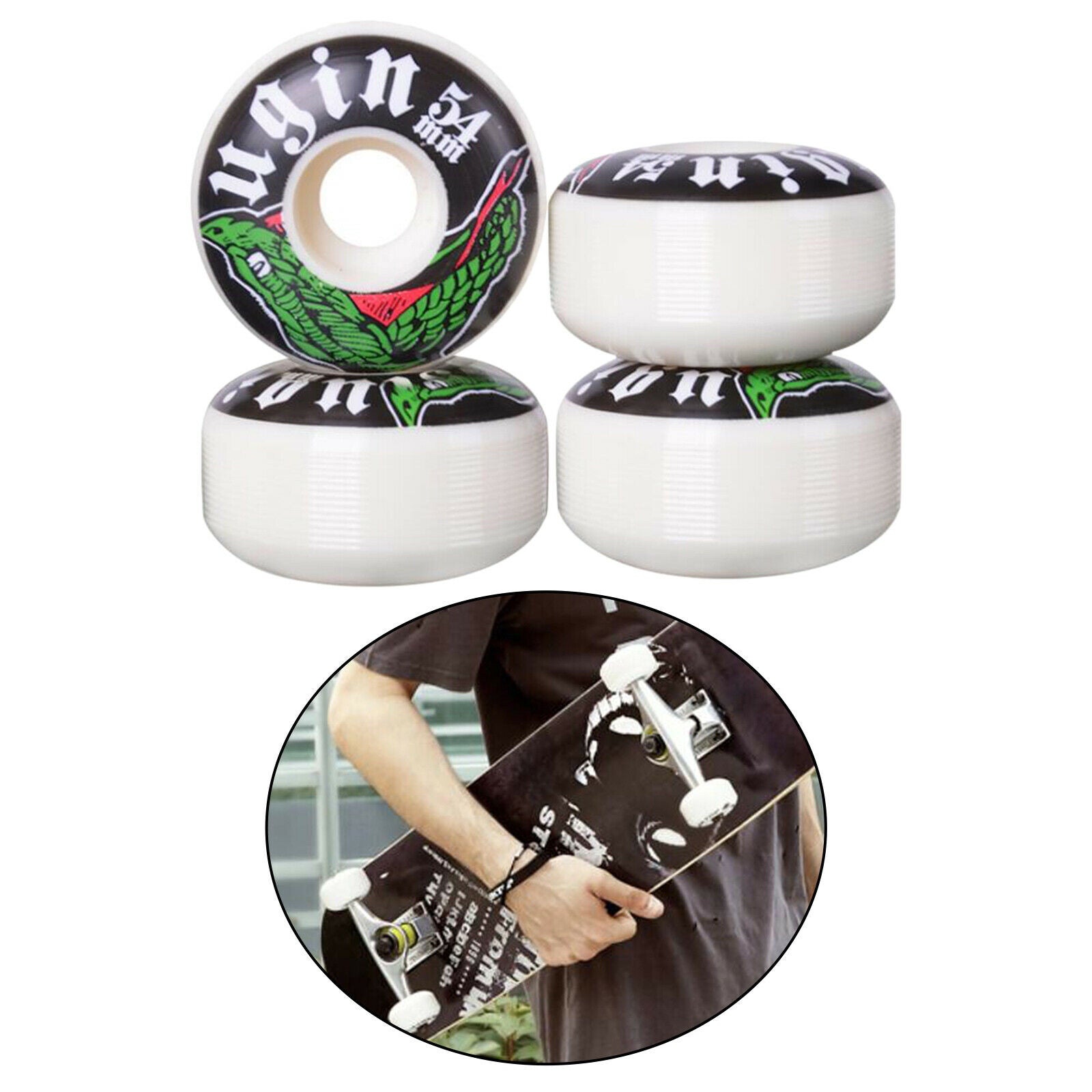 4x 100A Hardness Skateboard Wheels Replacement 54x32mm High Strength Roller