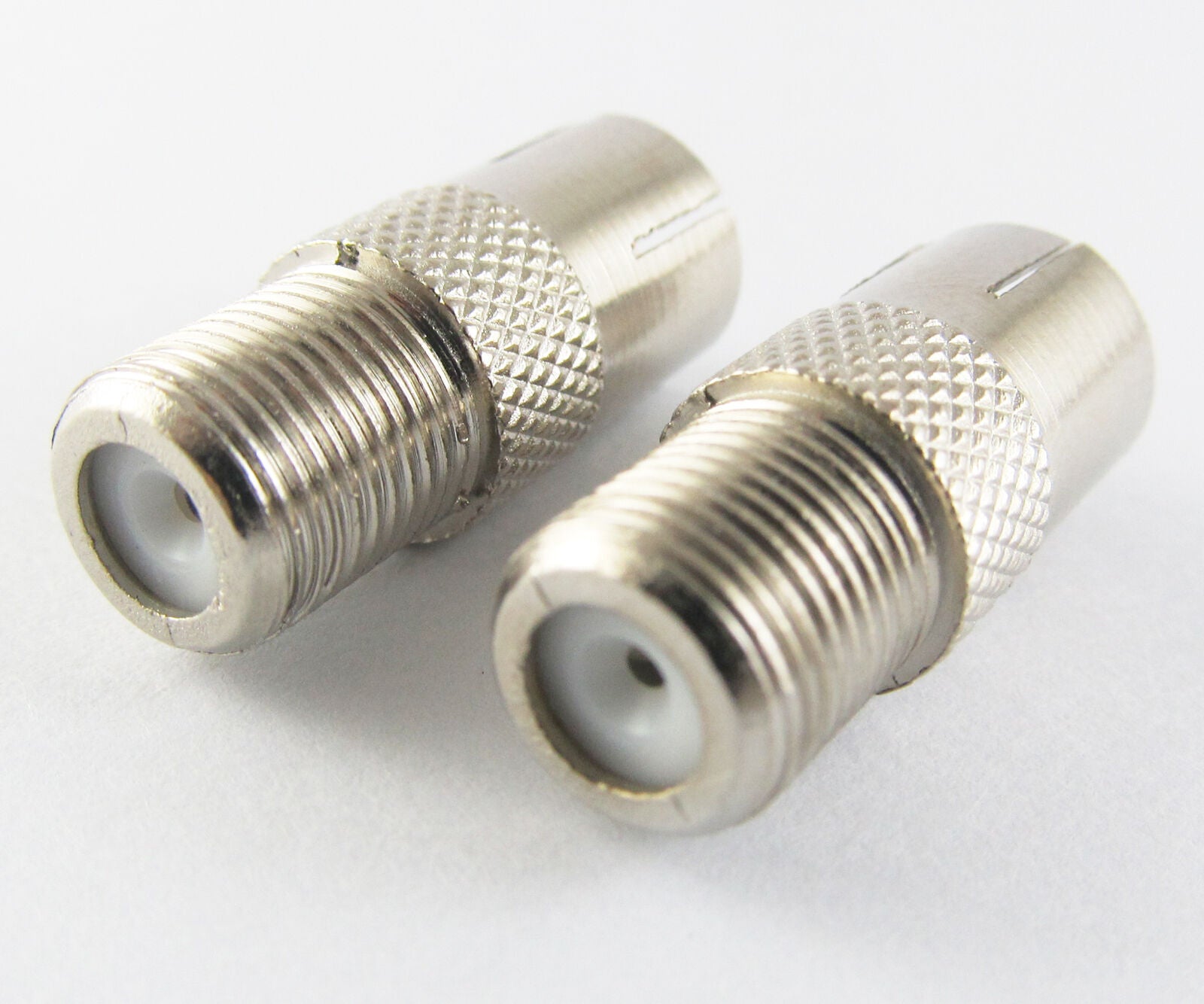 6pcs Metal Nickel F Female Jack to TV PAL Female Jack Coaxial Connector Adapter