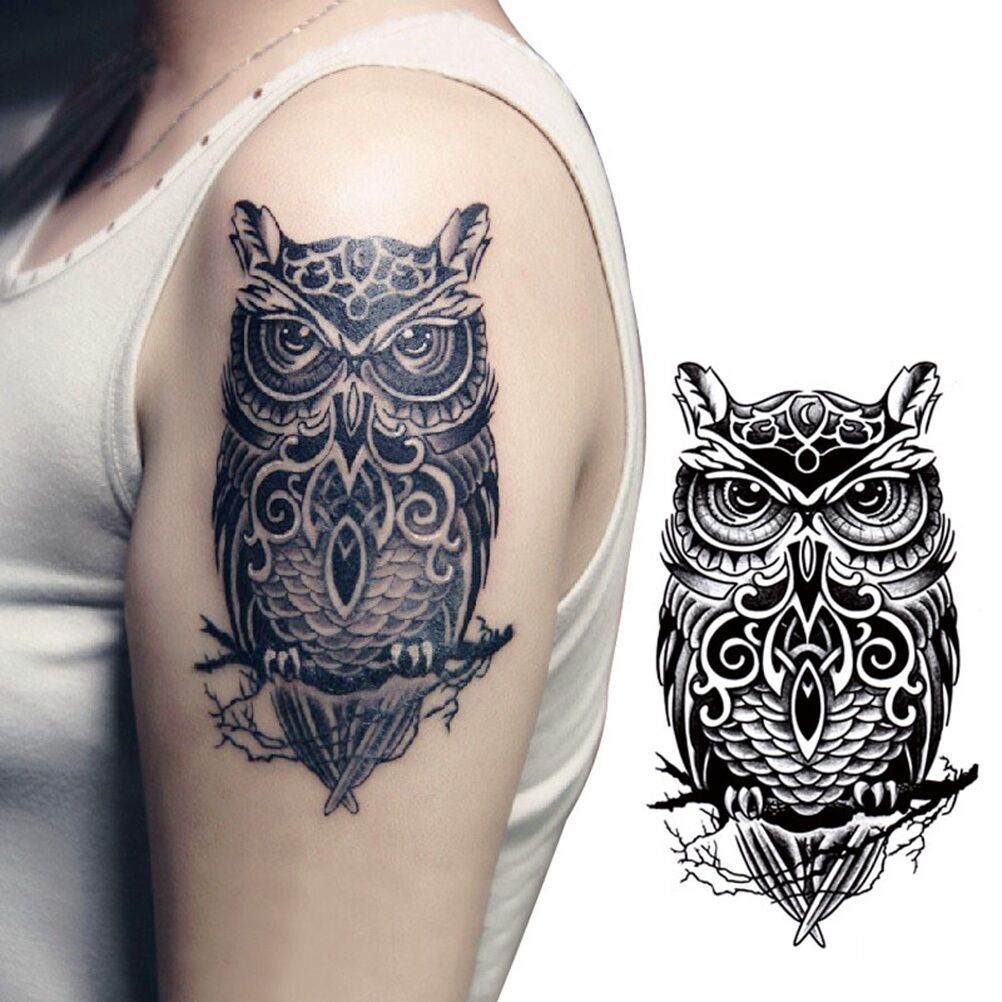 Temporary Tattoo Hand Painted Owl Tattoo Stickers Waterproof Tattoo Sticke.l8