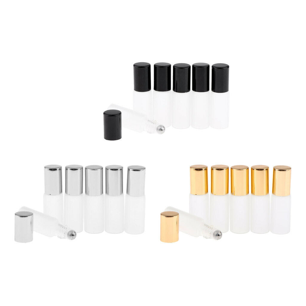 18x Empty Perfume Essential Oil Roll On Bottles 5ml Mat Glass Roller Bottles