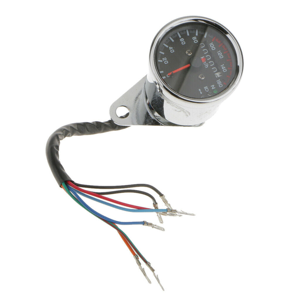 Universal Dual Motorcycle Odometer Speedometer Gauge LED Signal Light Lamps