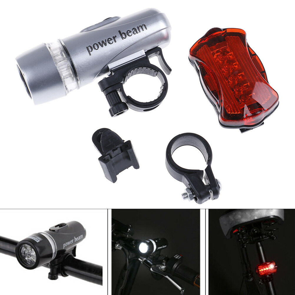 Waterproof 5 Led Lamp Bike Bicycle Front Head Light+Rear Safety Flashligh.l8