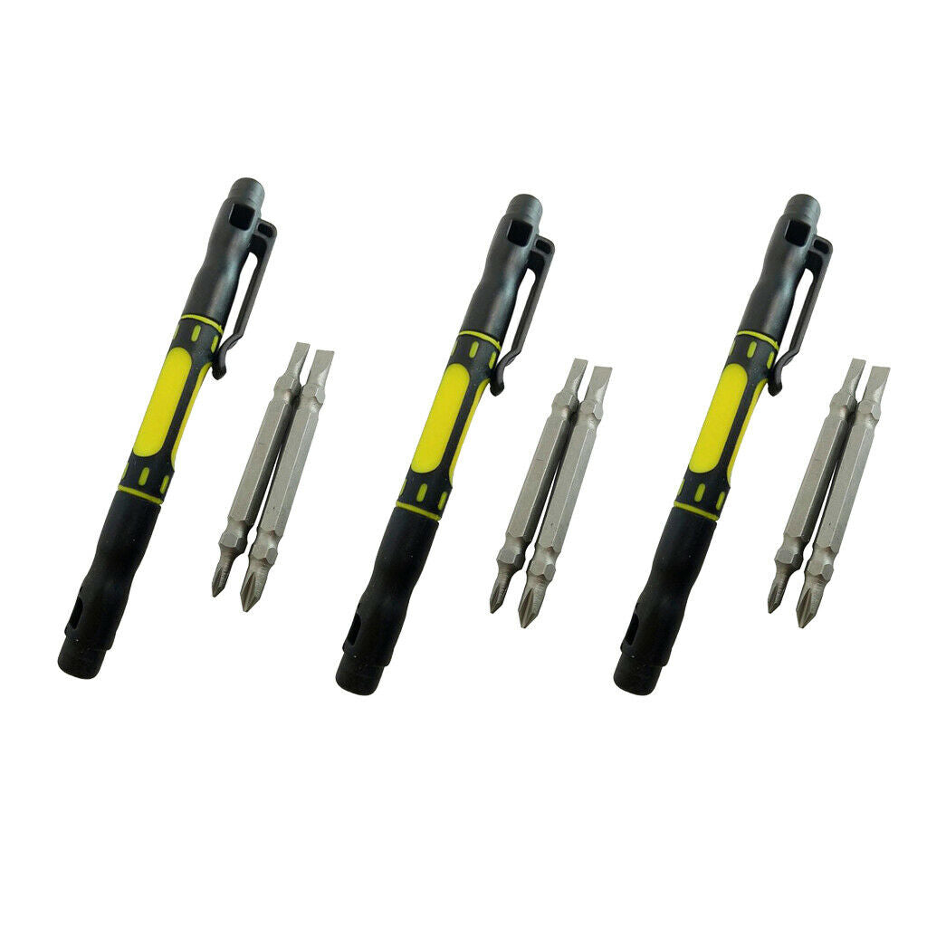 3pcs Steel 4 in 1 Bi-Material  Screwdriver Set Handy Repair Tools Kit