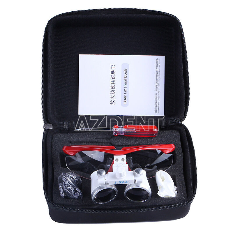 3.5X-R Dental Surgical Medical Binocular Loupes Magnifier Red