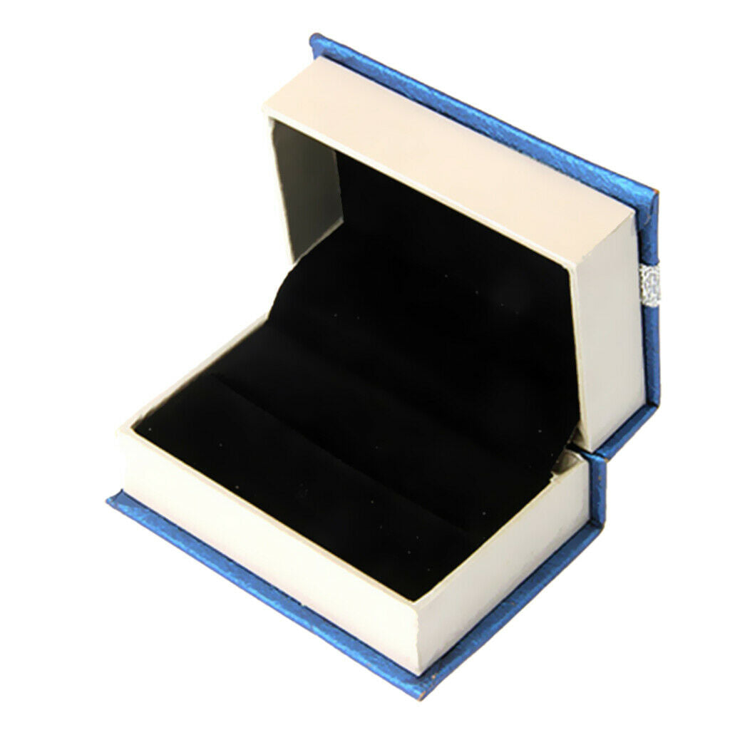Exquisite Cardboard Velvet Cuff Links Ring Holder for Wedding Engagement