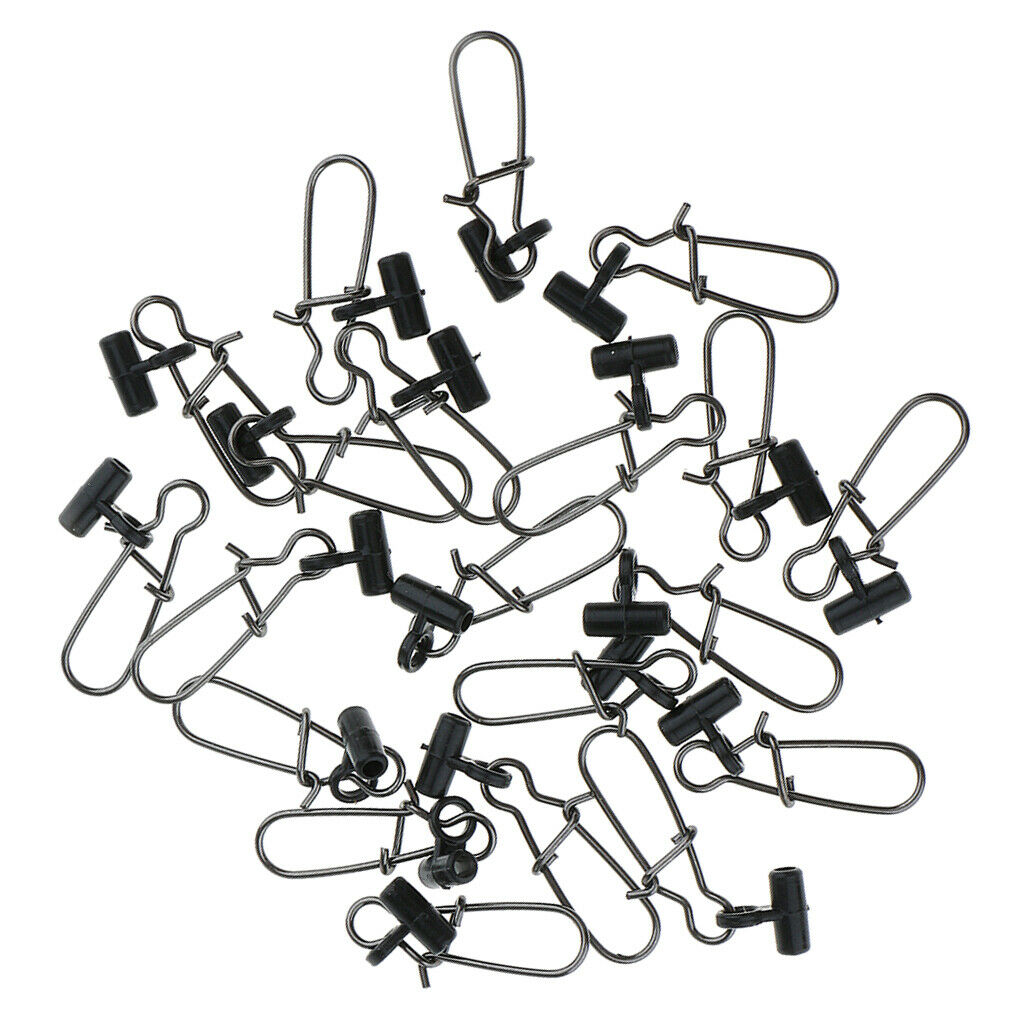 20pcs Strong Fishing Sinker Slide High-Strength Stainless Steel Snaps Braid Line