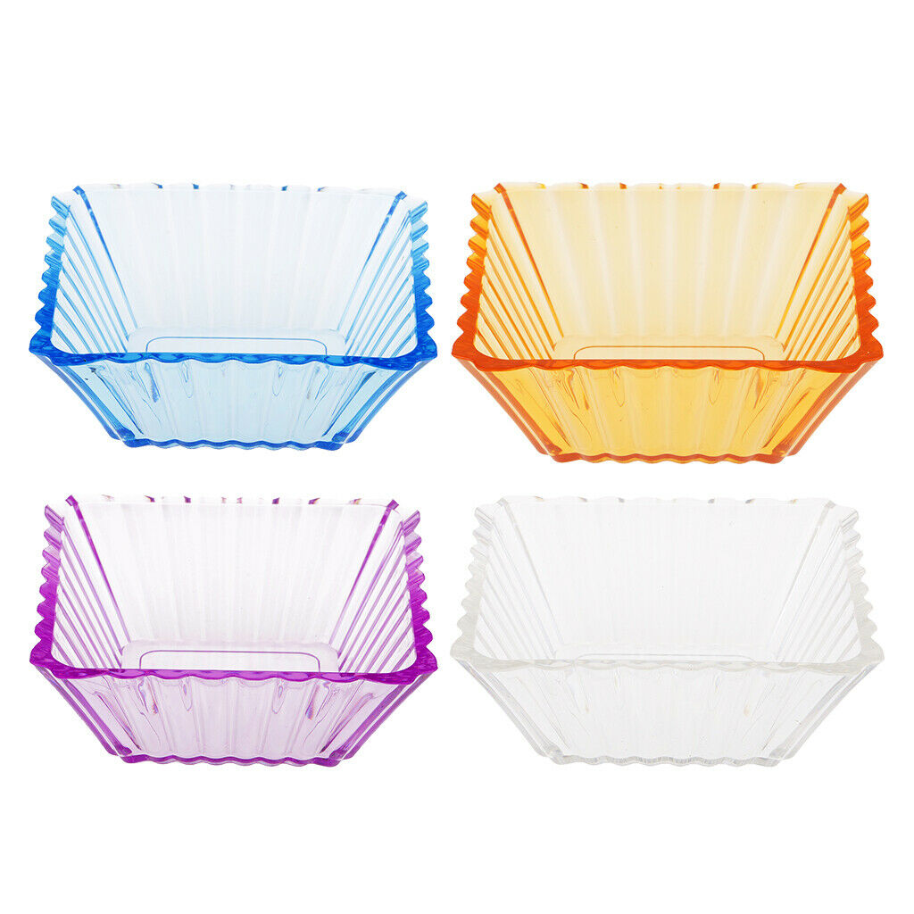 Acrylic Salad Fruit Dessert Candy Snack Dish Bowl Holder Tray Basket Orange