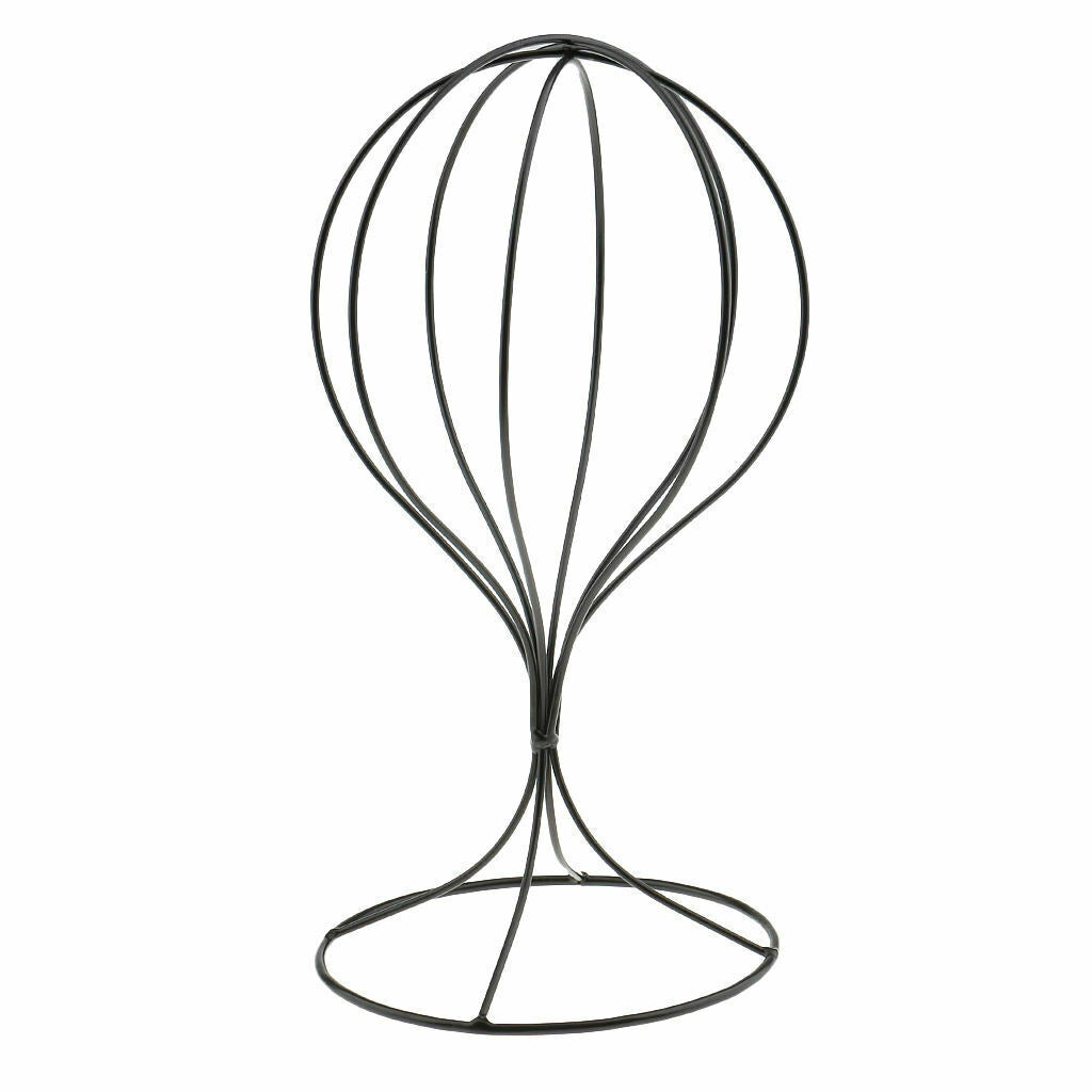 2x Balloon Style Metal Hat Holder Desktop Wig Display Stand Organizer Black