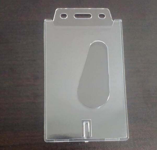 Top Credit Card ID Badge Holder Vertical Transparent Hard Plastic Busines.l8