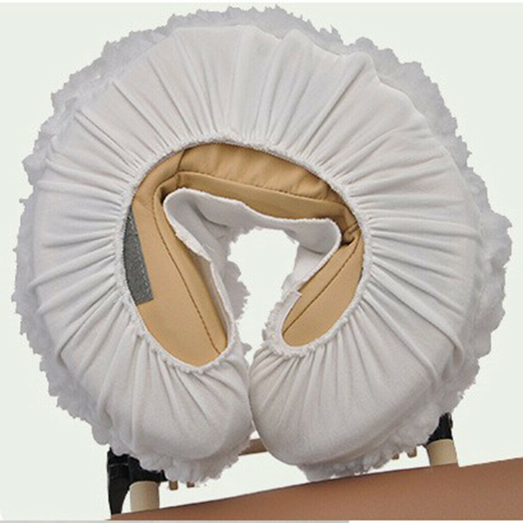 Comfortable White Massage Face Cradle Cover - Clean, Polyester Fabric for