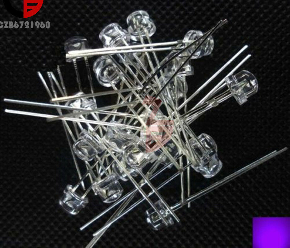 50PCS 5mm Straw Hat Purple Super-Bright LED Light Emitting Diode
