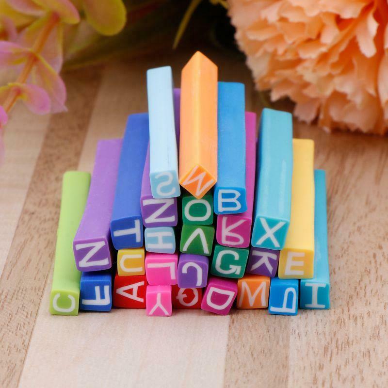 26 Pcs/Set Polymer Clay Bar Stick Letters DIY Jewelry Making Crafts Handmade