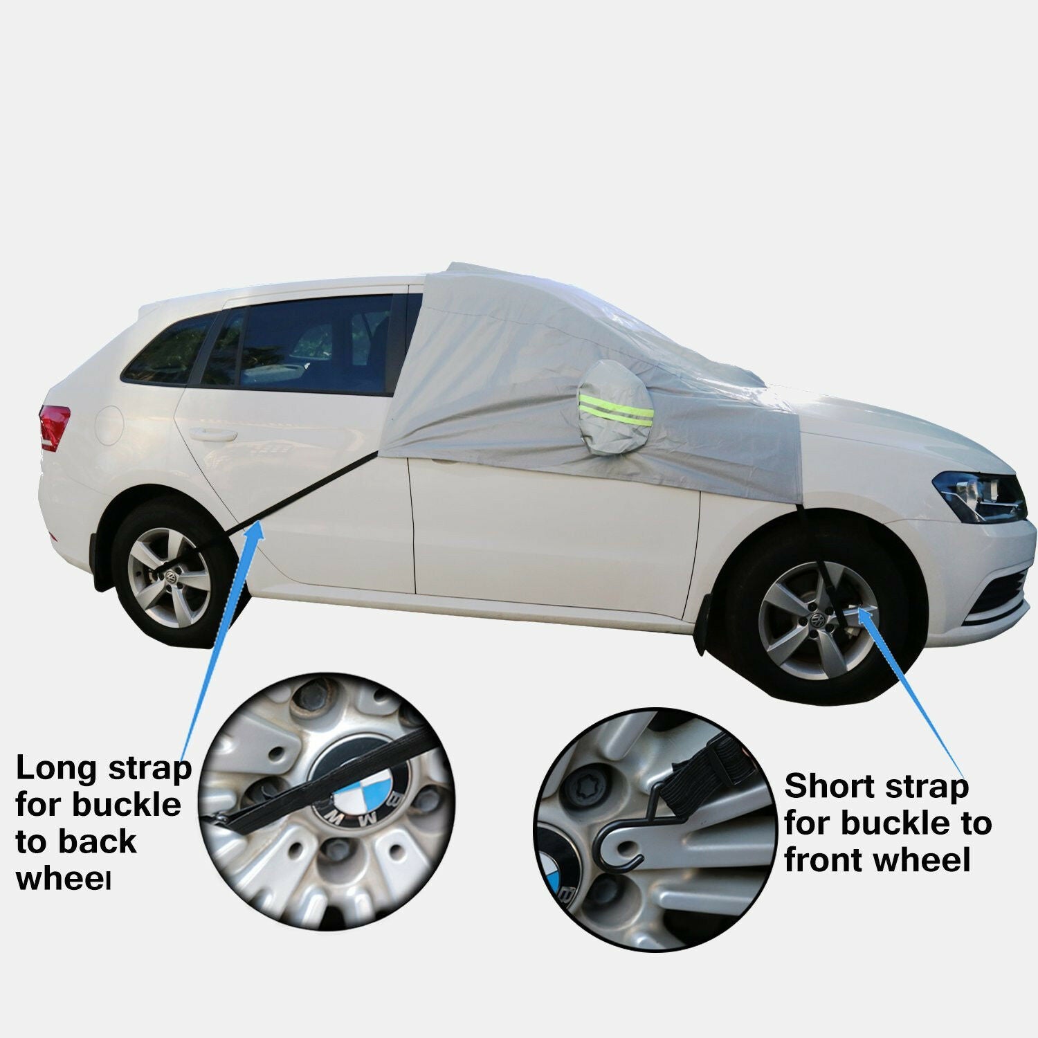 Windshield + Side Rearview Mirror Snow Ice Frost & Sun Shade Protector Car Front