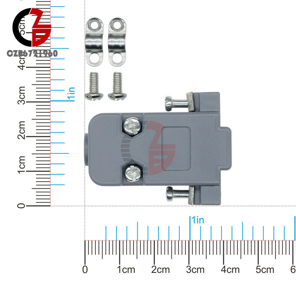 2PCS Grey D-Sub DB9 9Pin Plastic Hood Cover for 9 Pin or 15 Pin Connector