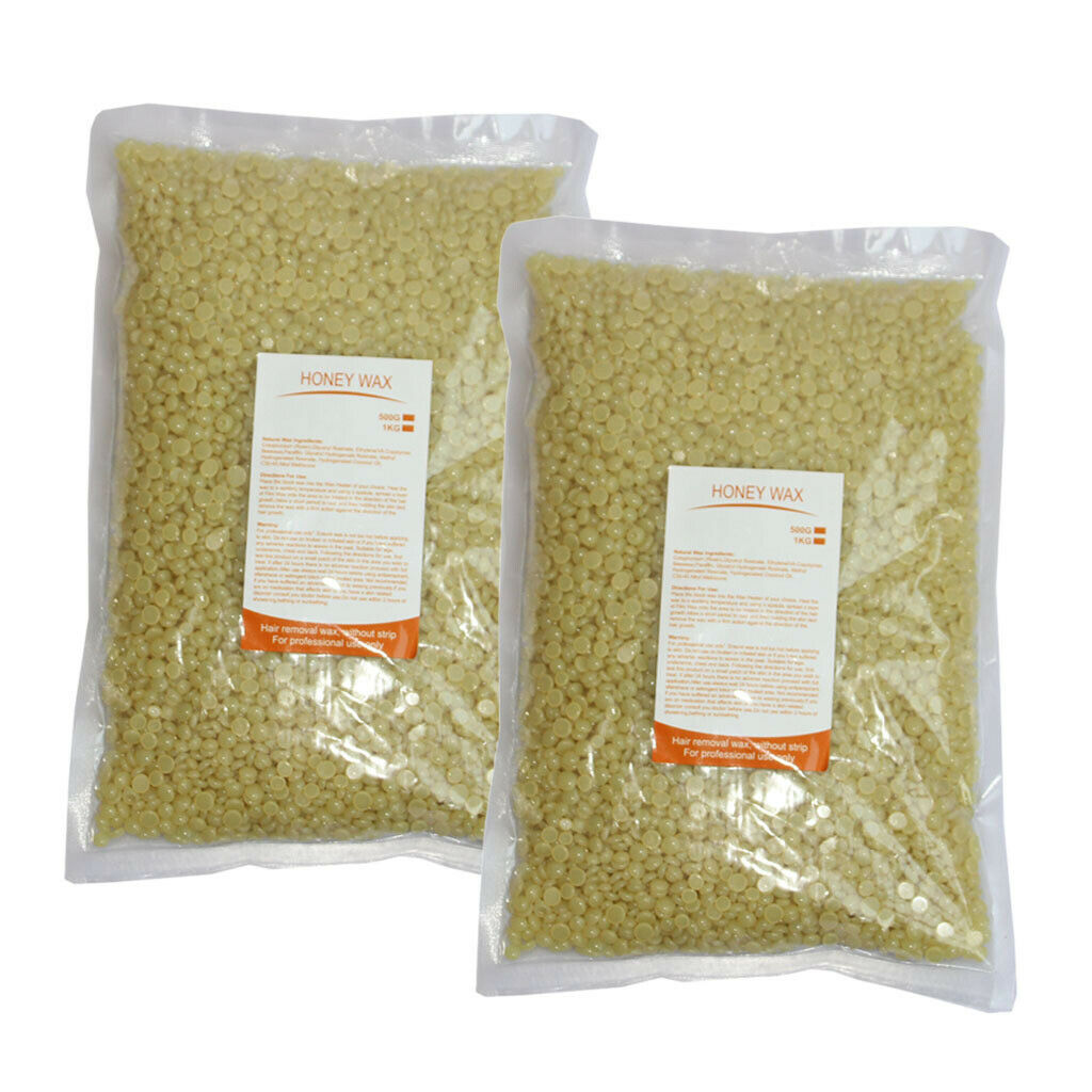 2Bags Hard Wax Beads Bean Hair Removal Bikini Depilatory No Strip Pellet 1kg