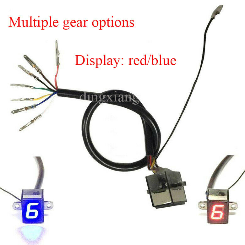 Universal Red Digital Gear Indicator Motorcycle Display Shift Lever Waterproof