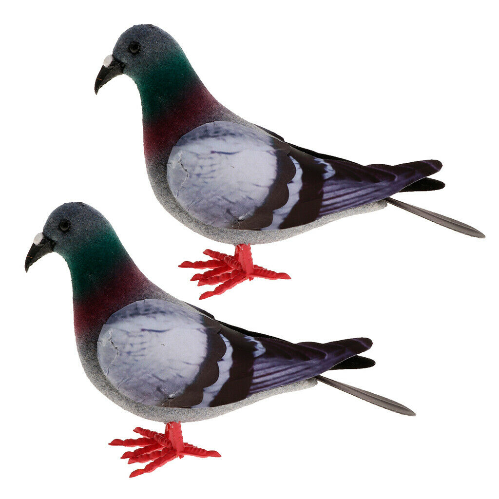 2pc Artificial Bird Ornaments DIY Craft Home Decorative Foam Doves Kids Toys