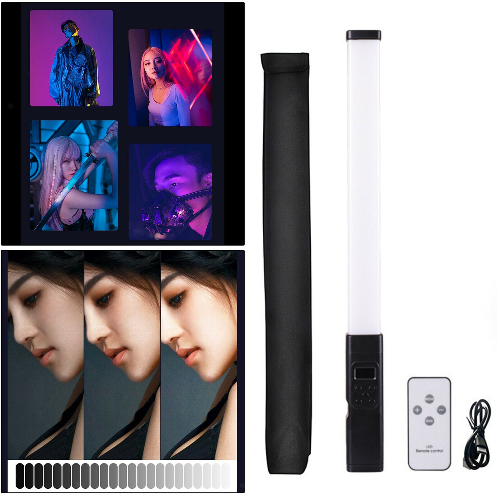 LED RGB Photography Light Wand Video Light Bar Handheld 4000mA for TikTok
