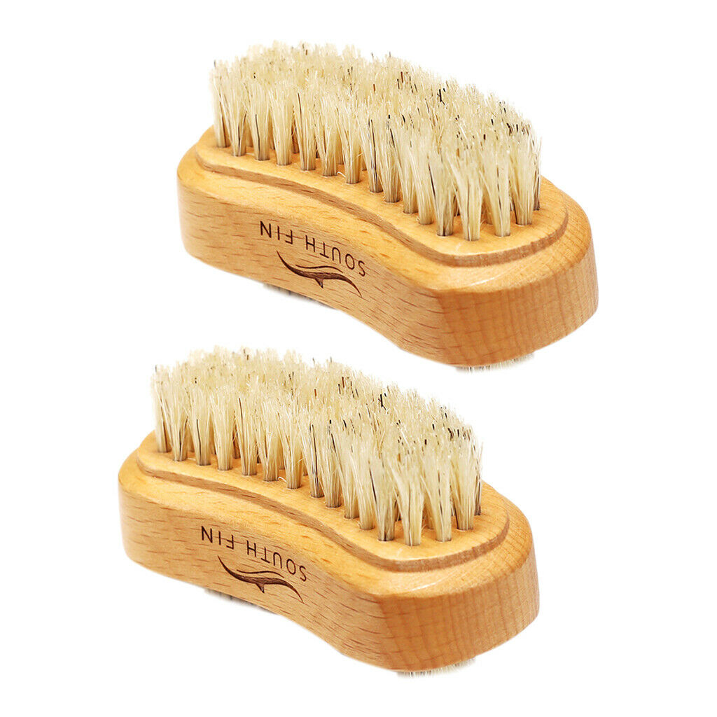 2pcs Two-sided Wood Finger Nail Brush Scrub Fingernail Toenail Scrubbing