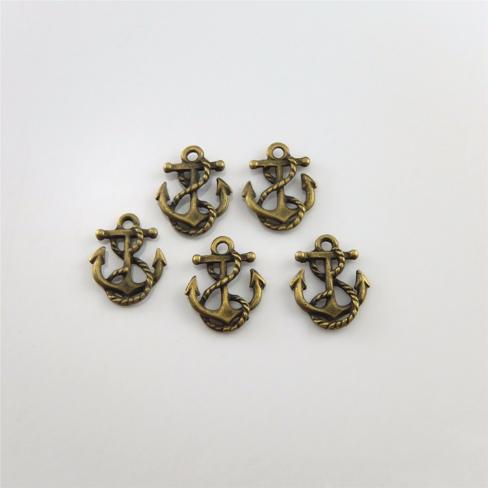Antiqued Bronze Metal Anchor Pendant 14x17mm DIY Jewelry Accessories (x45) Pack