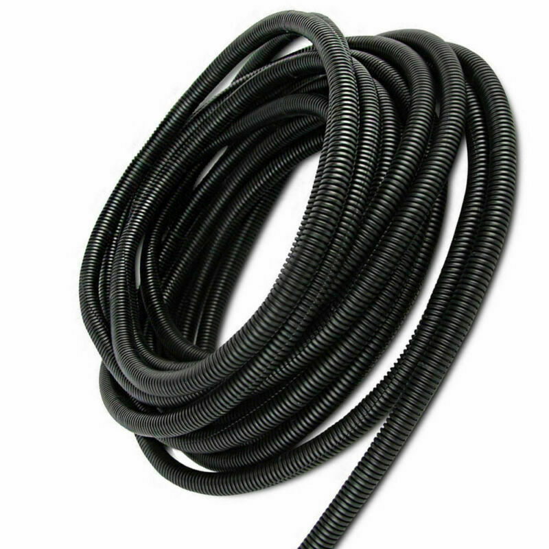 50' Feet 3/8" Black Car Audio Split Loom Wire Flexible Tubing Conduit Hose Wires