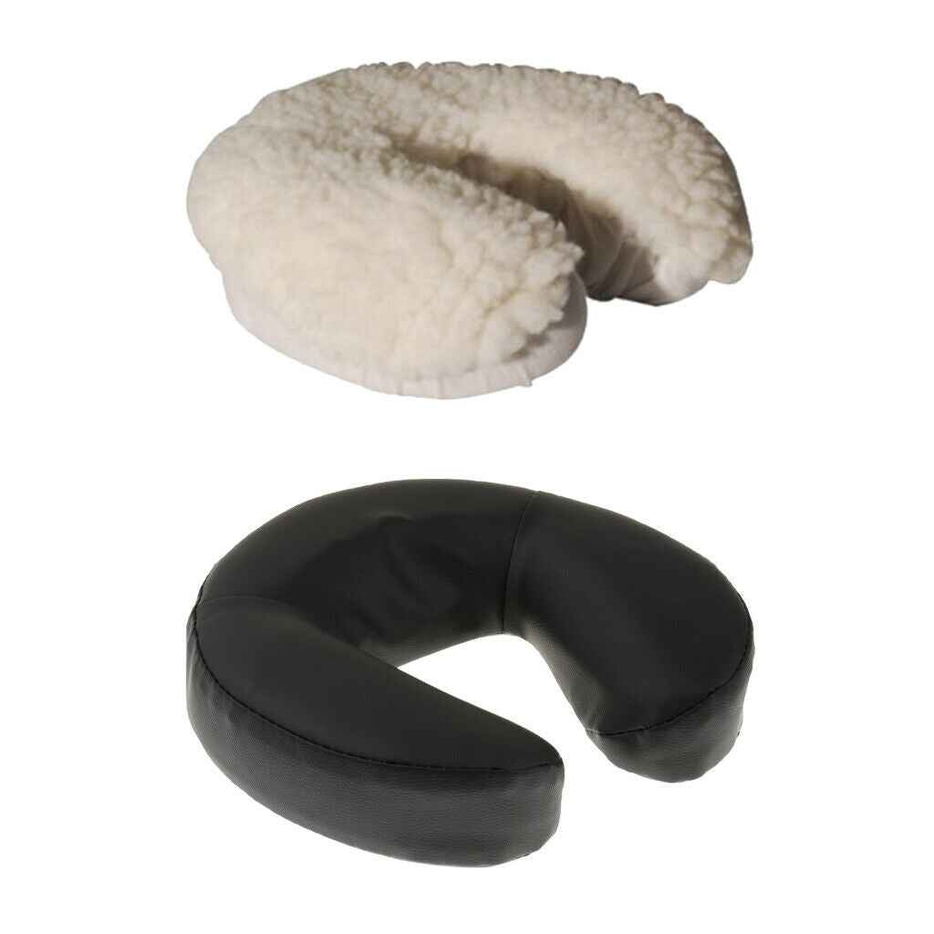 Foam Face Cradle Cushion Pillow Warm Fleece Cover Set for Massage Table Bed