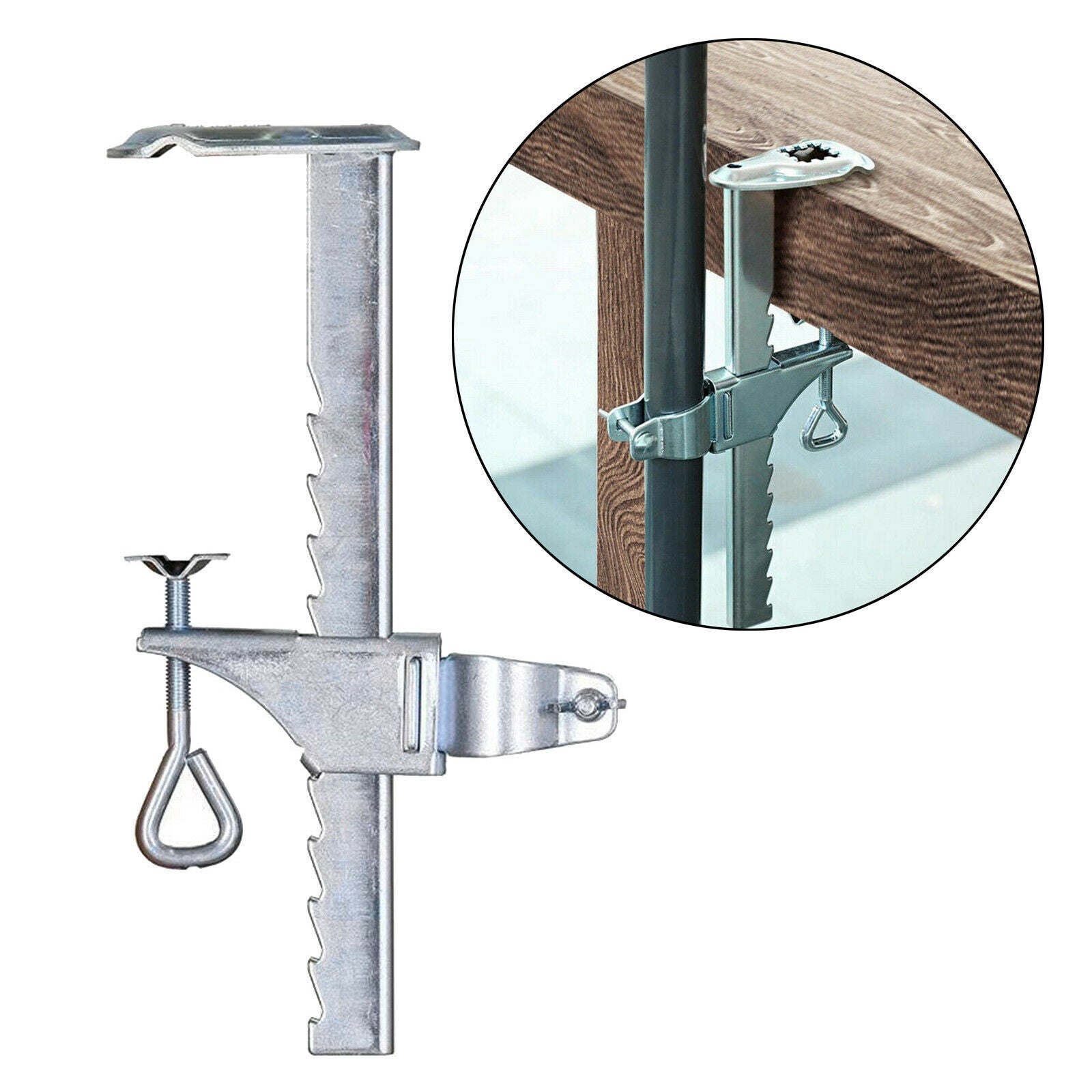 Fishing Umbrella Clamp Clip Bench Buddy Balcony Metal Garden Bracket Holder