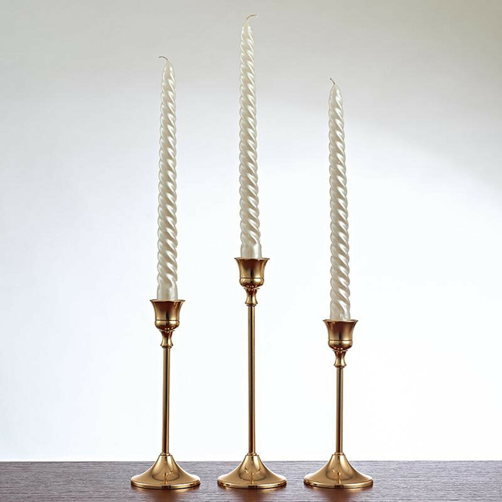3x Metal Candle Stand Candlestick Holders Taper Stands Wedding Office Decor