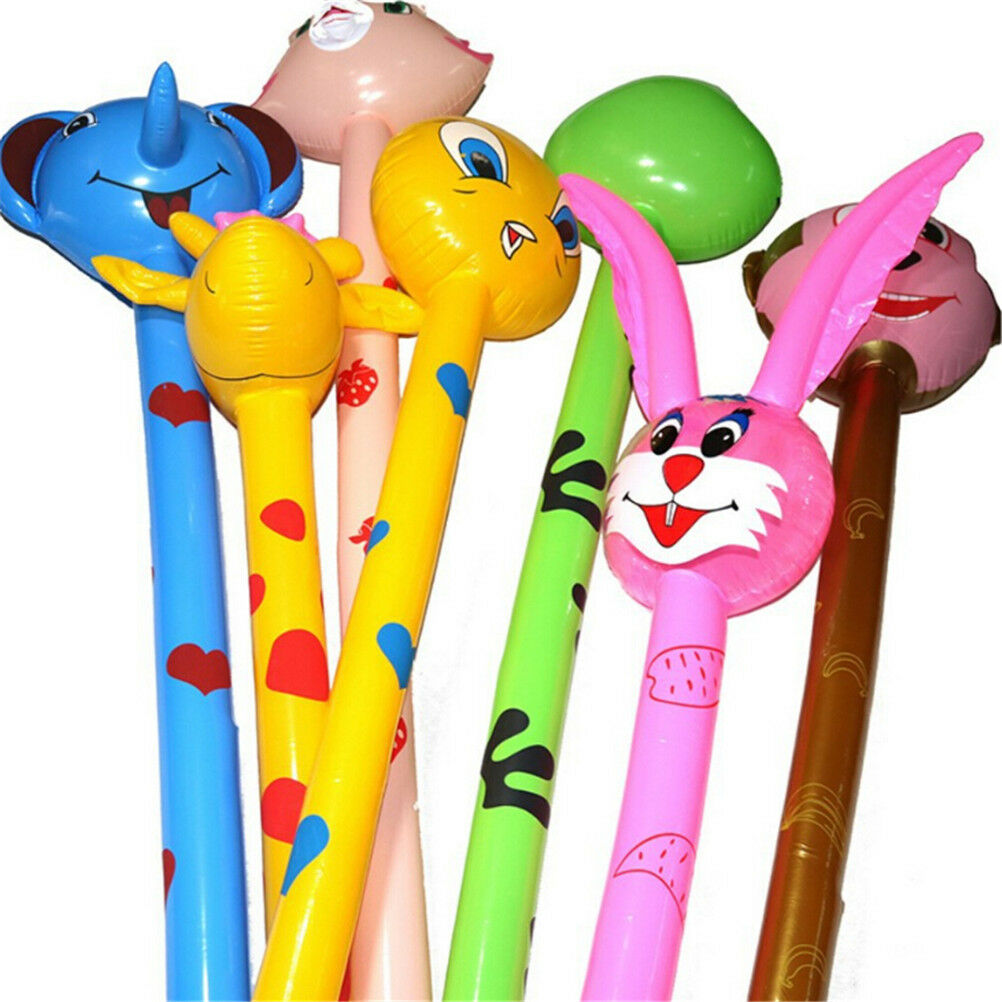 2Pcs Cartoon Inflatabel Animal Long Hammer Stick Children Outdoor Toys Gift