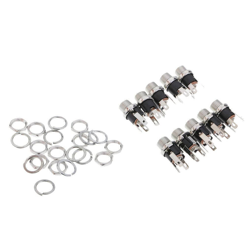 DC Panel Socket 3 Pin metal soldering lugs Connectors Pack of 10