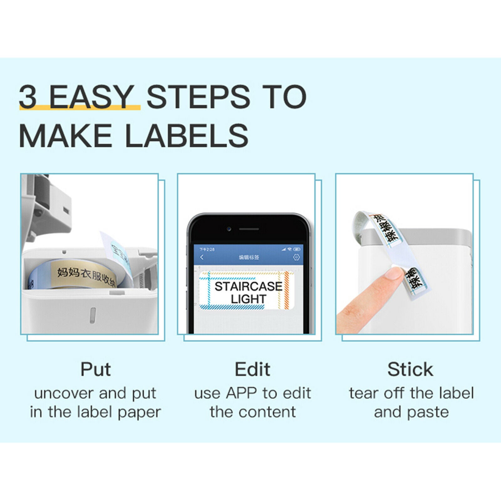 Mini Bluetooth Label Printer Thermal Labels Printer Machine Pocket Printer