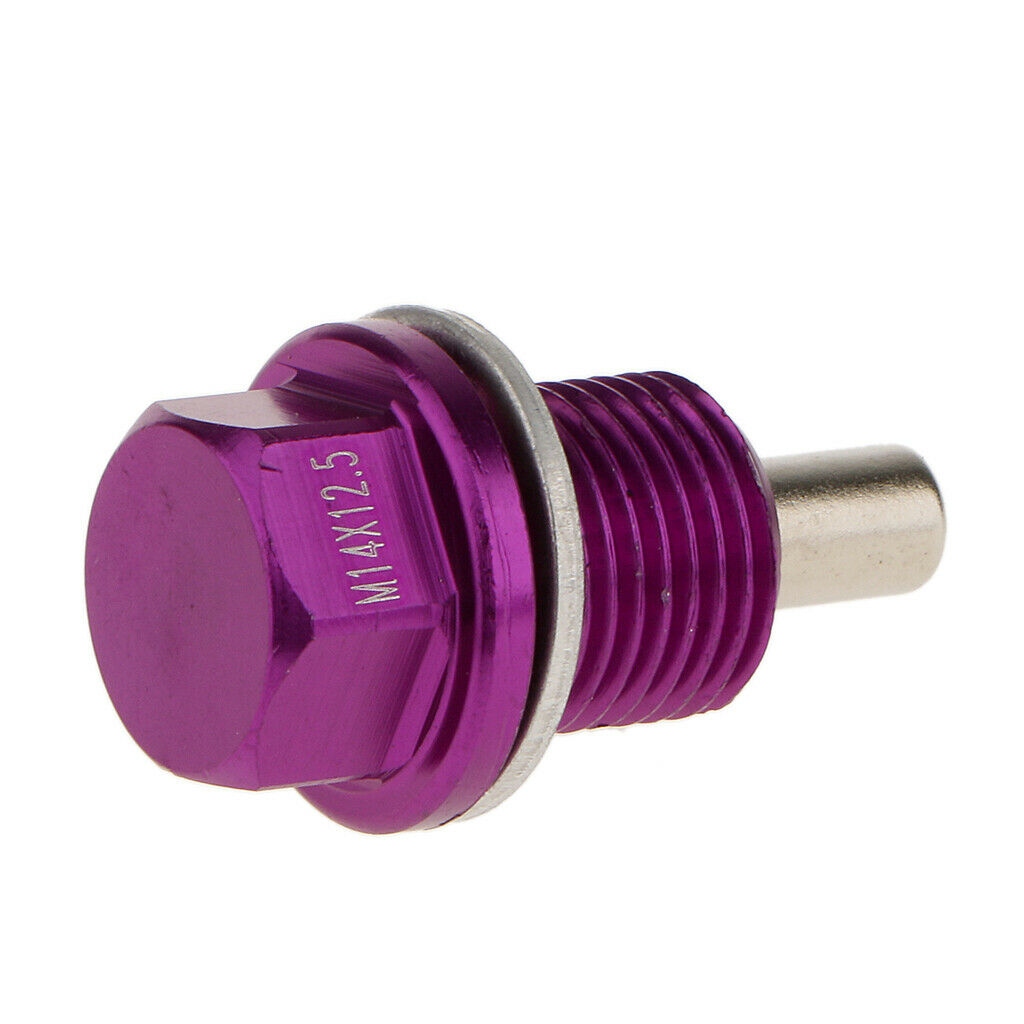 M14X1.5 Anodized Magnetic Engine Oil Pan/Transmission Drain Plug,Blue+Purple