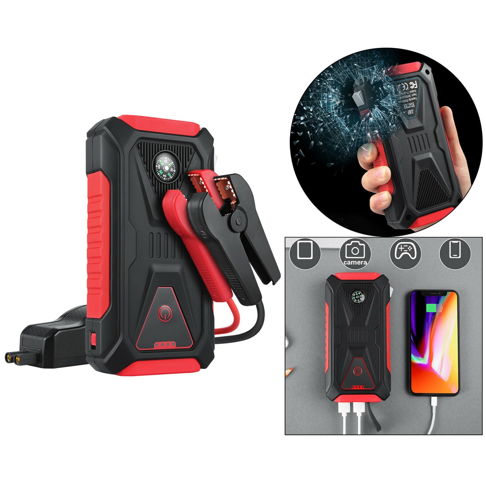 TM26 16800mAh 12V Auto Truck Car Jump Starter Power Bank Charger Rescue Pack