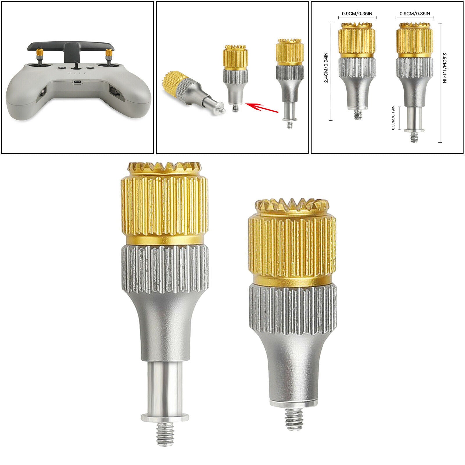 1 Pair Remote Controller Joysticks Alloy Thumb Rocker Stick for DJI FPV